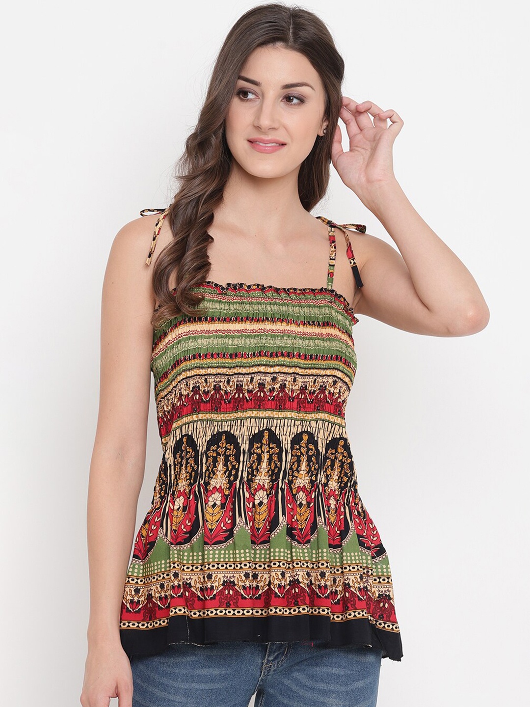 

Aawari Multicoloured Tribal Print Top, Multi