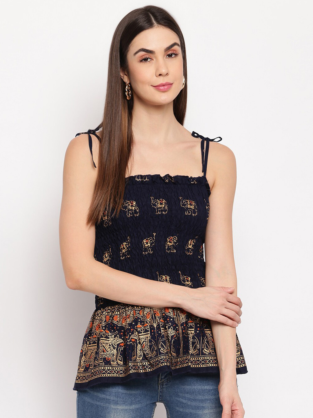 

Aawari Women Black Print Top