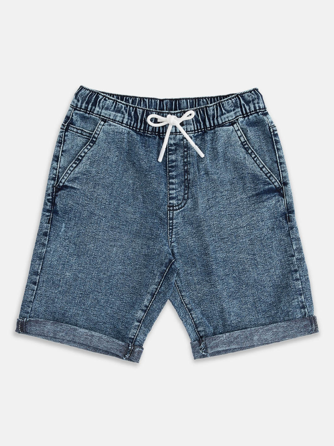 

Pantaloons Junior Boys Blue Washed Denim Shorts