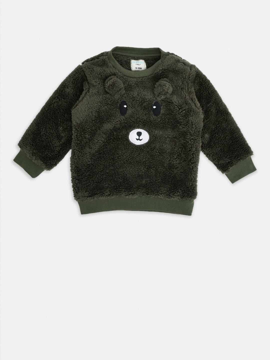 

Pantaloons Baby Boys Olive Green & White Pullover