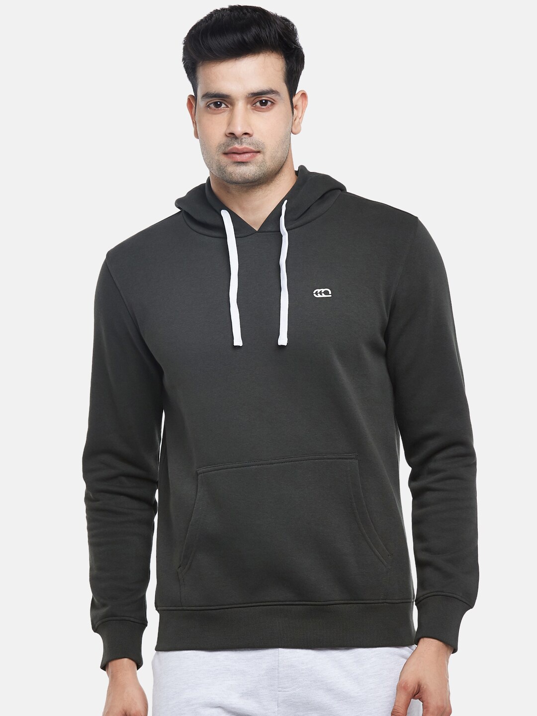 

Ajile by Pantaloons Men Olive Green Hooded Sweatshirt