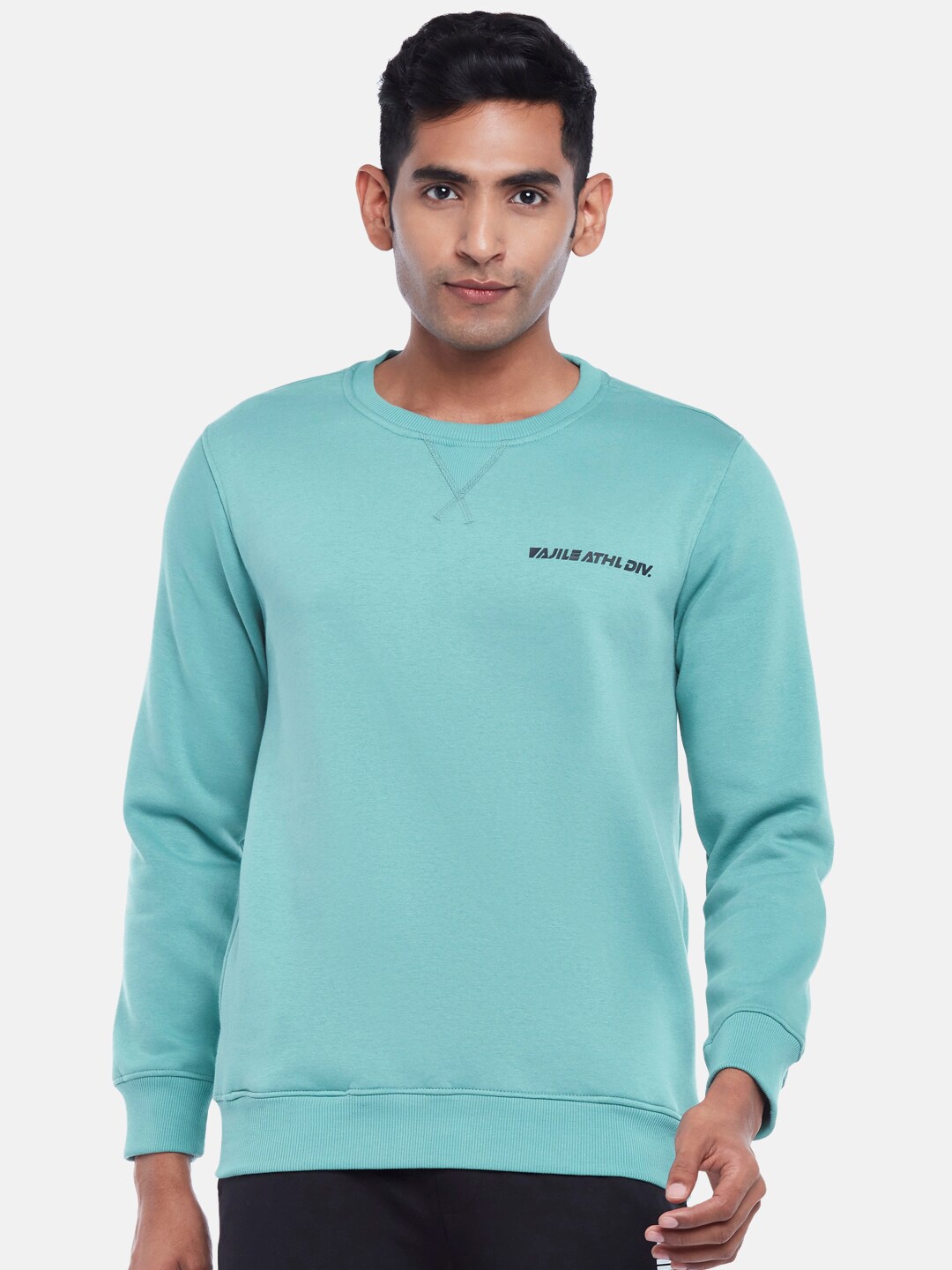 

Ajile by Pantaloons Men Sea Green Solid Sweatshirt
