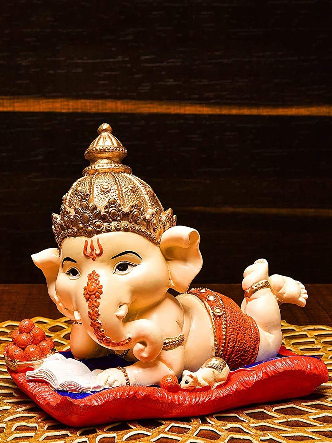 

Perpetual Multicolored Handcrafted Polyresin Ganesha Idol Showpiece, Multi