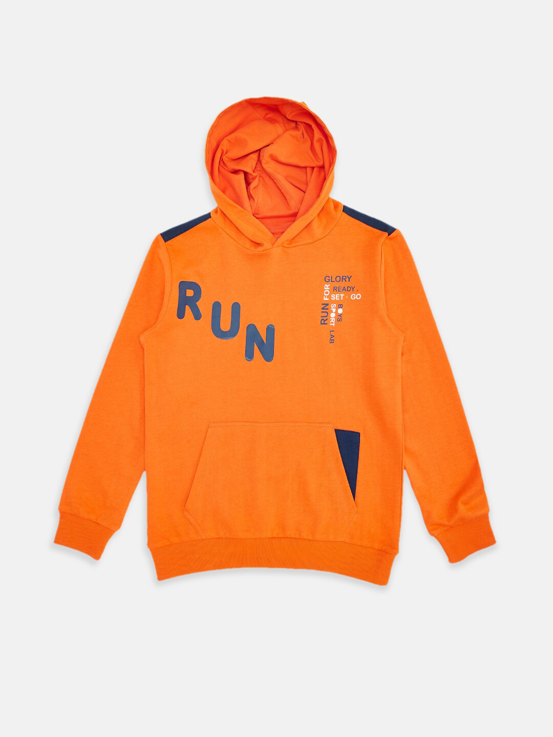 

Pantaloons Junior Boys Orange Hooded Sweatshirt