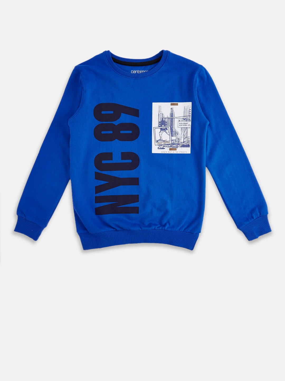 

Pantaloons Junior Boys Blue Printed Sweatshirt