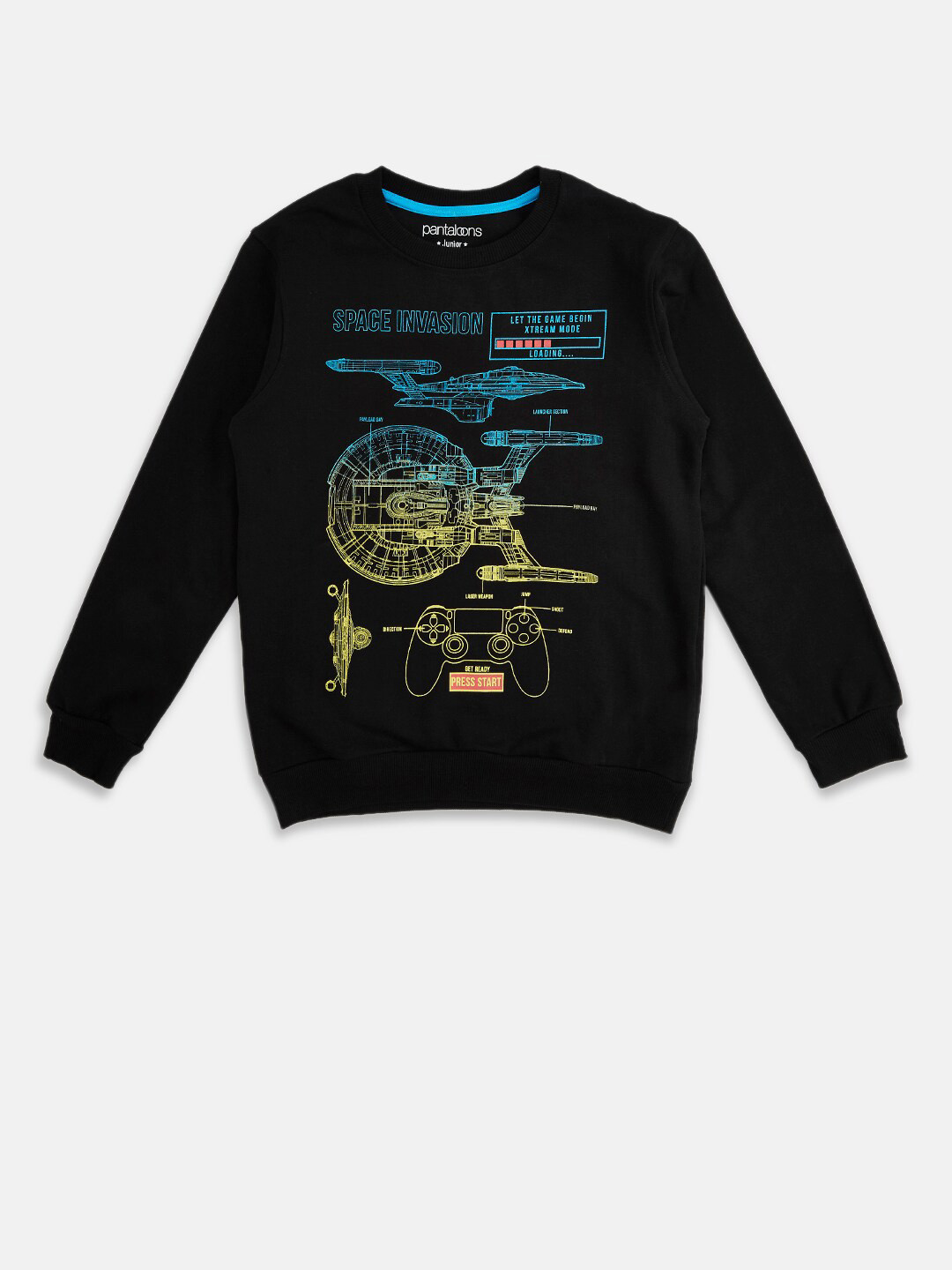 

Pantaloons Junior Boys Black Printed Sweatshirt