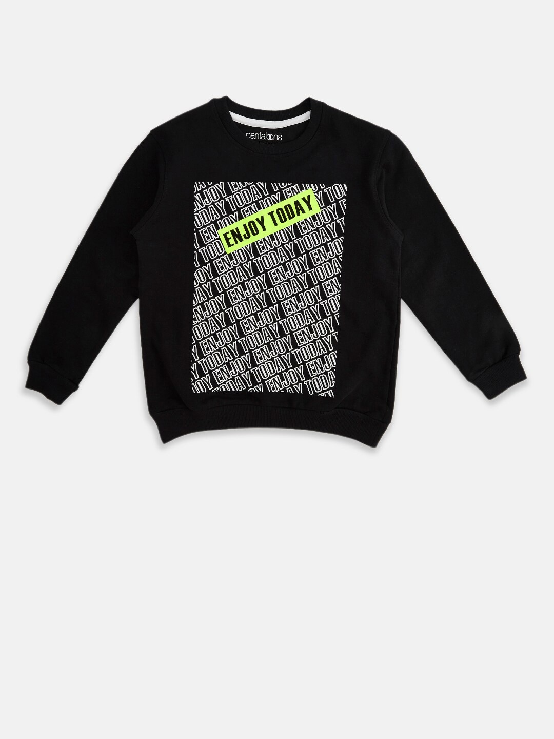 

Pantaloons Junior Boys Black Printed Sweatshirt
