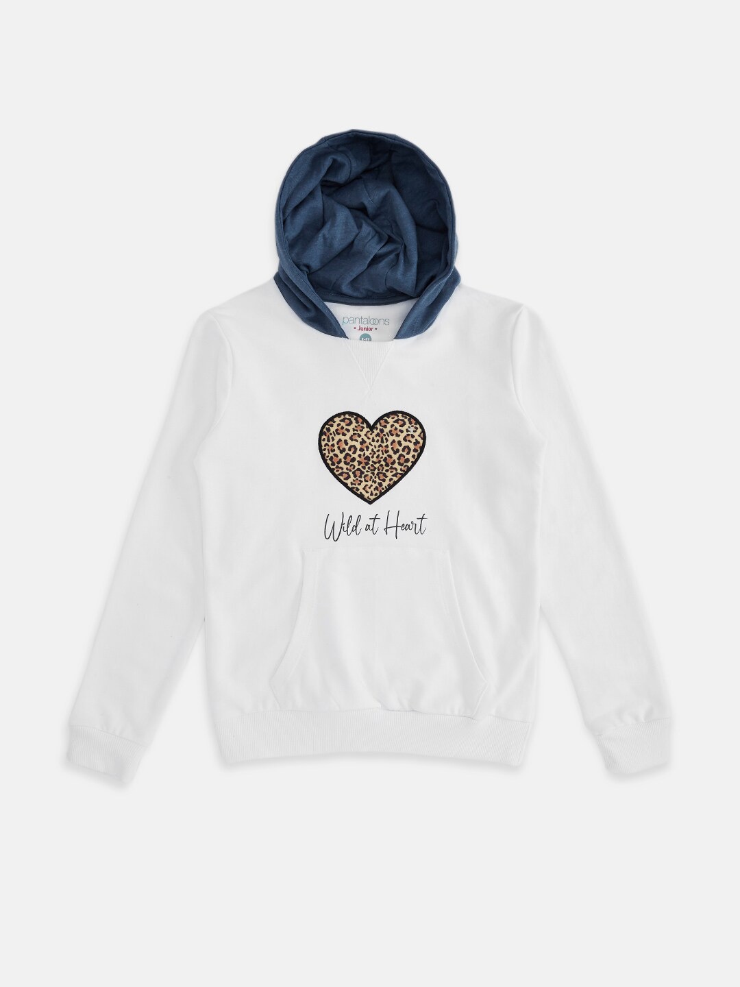 

Pantaloons Junior Girls Off White Hooded Sweatshirt