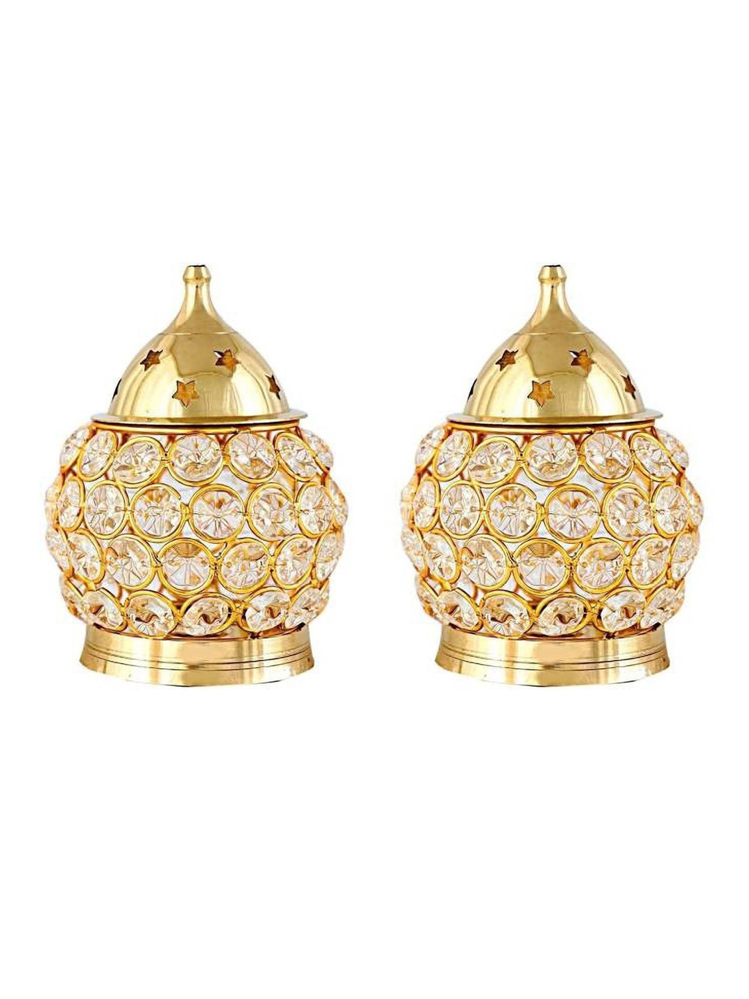 

Fashion Bizz Set Of 2 Gold-Toned Diyas