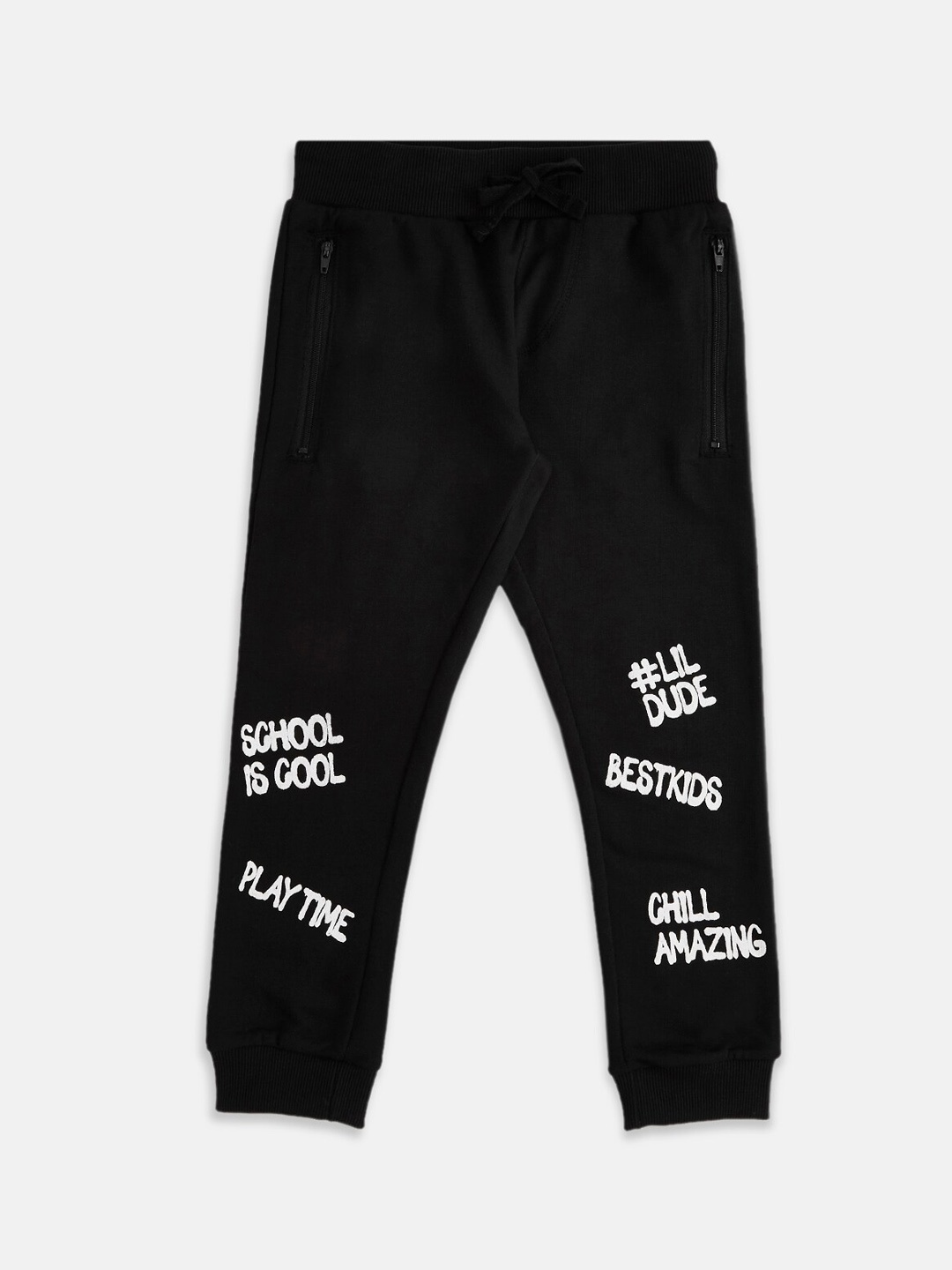 

Pantaloons Junior Boys Black Solid Cotton Jogger