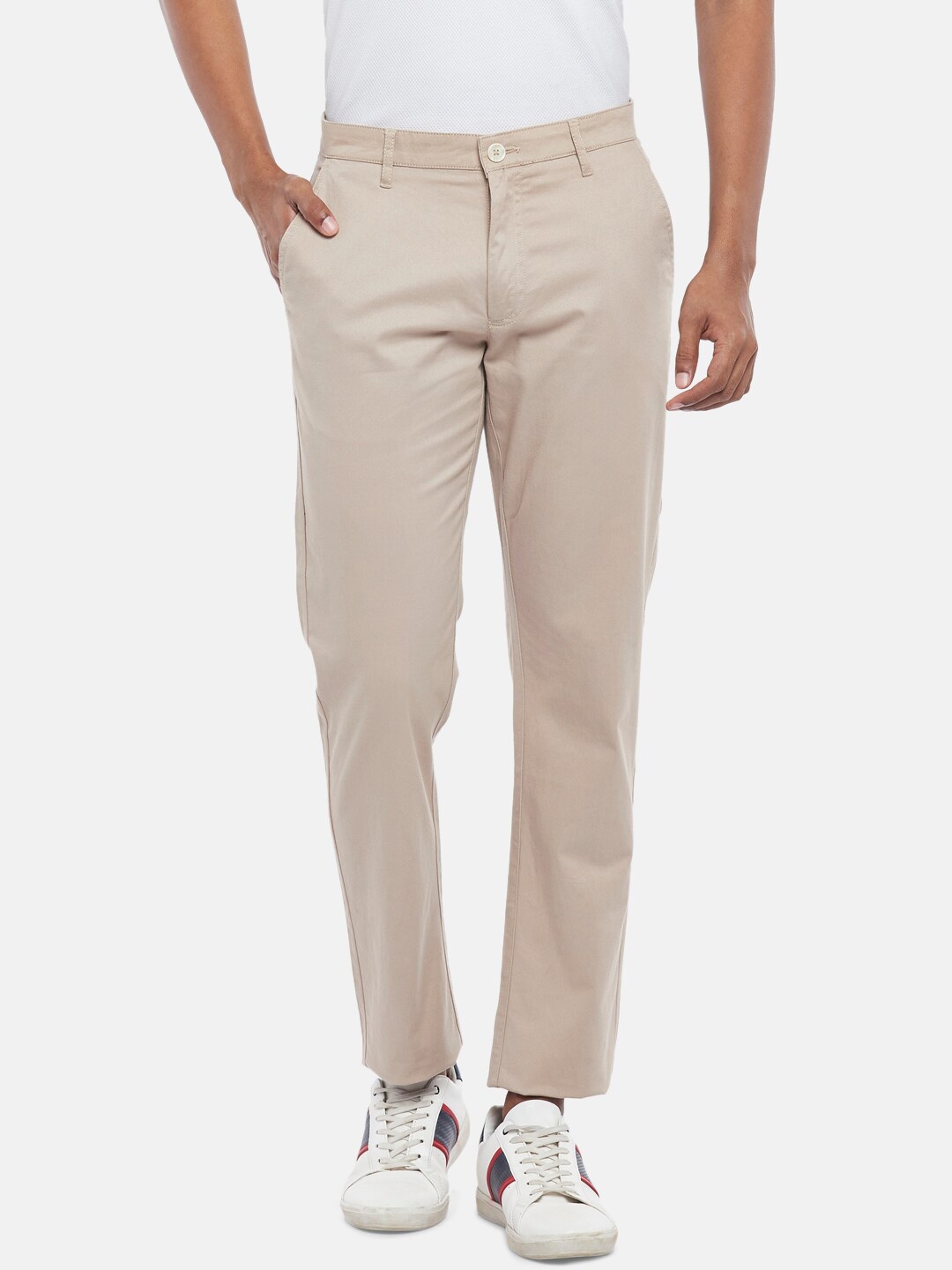 

BYFORD by Pantaloons Men Khaki Slim Fit Trousers