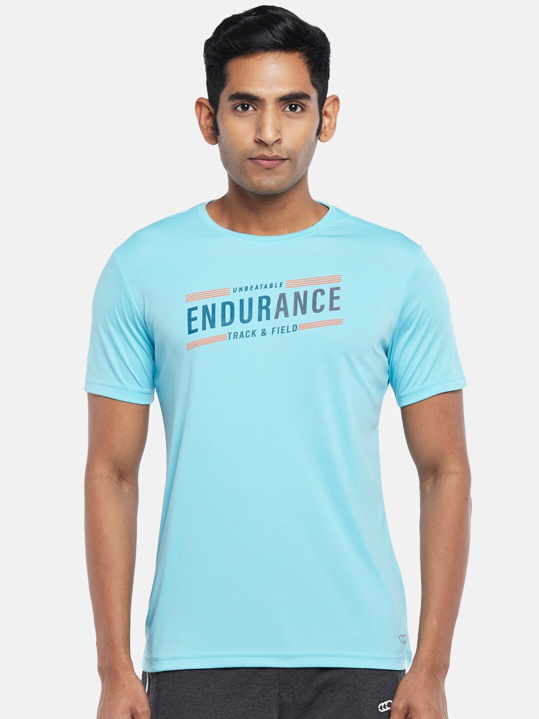 

Ajile by Pantaloons Men Blue Typography Printed Slim Fit T-shirt