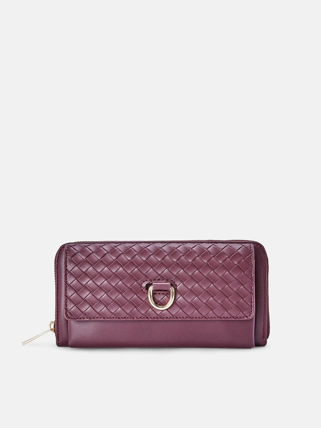 

Forever Glam by Pantaloons Women Lavender Textured PU Zip Around Wallet