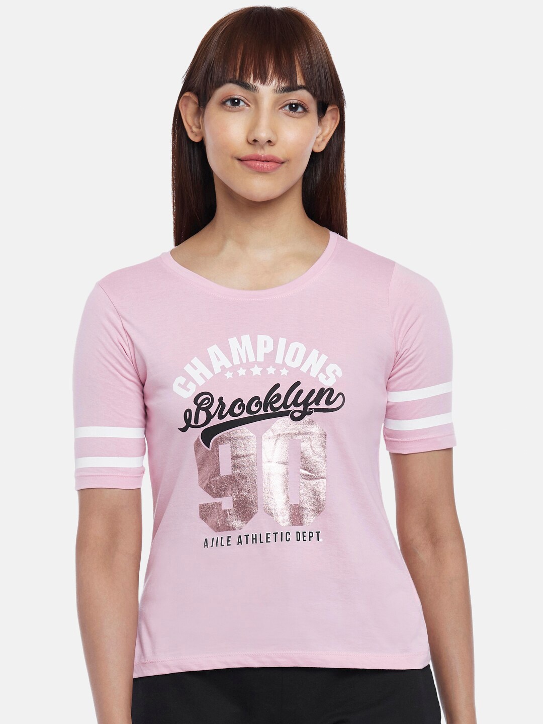 

Ajile by Pantaloons Pink Print Top