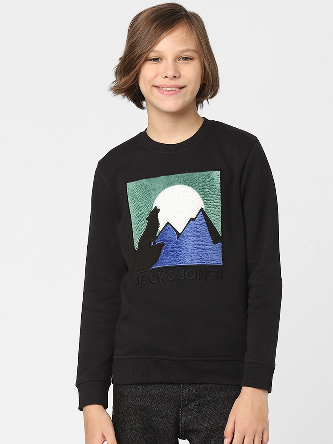 

Jack & Jones Junior Boys Black Printed Sweatshirt
