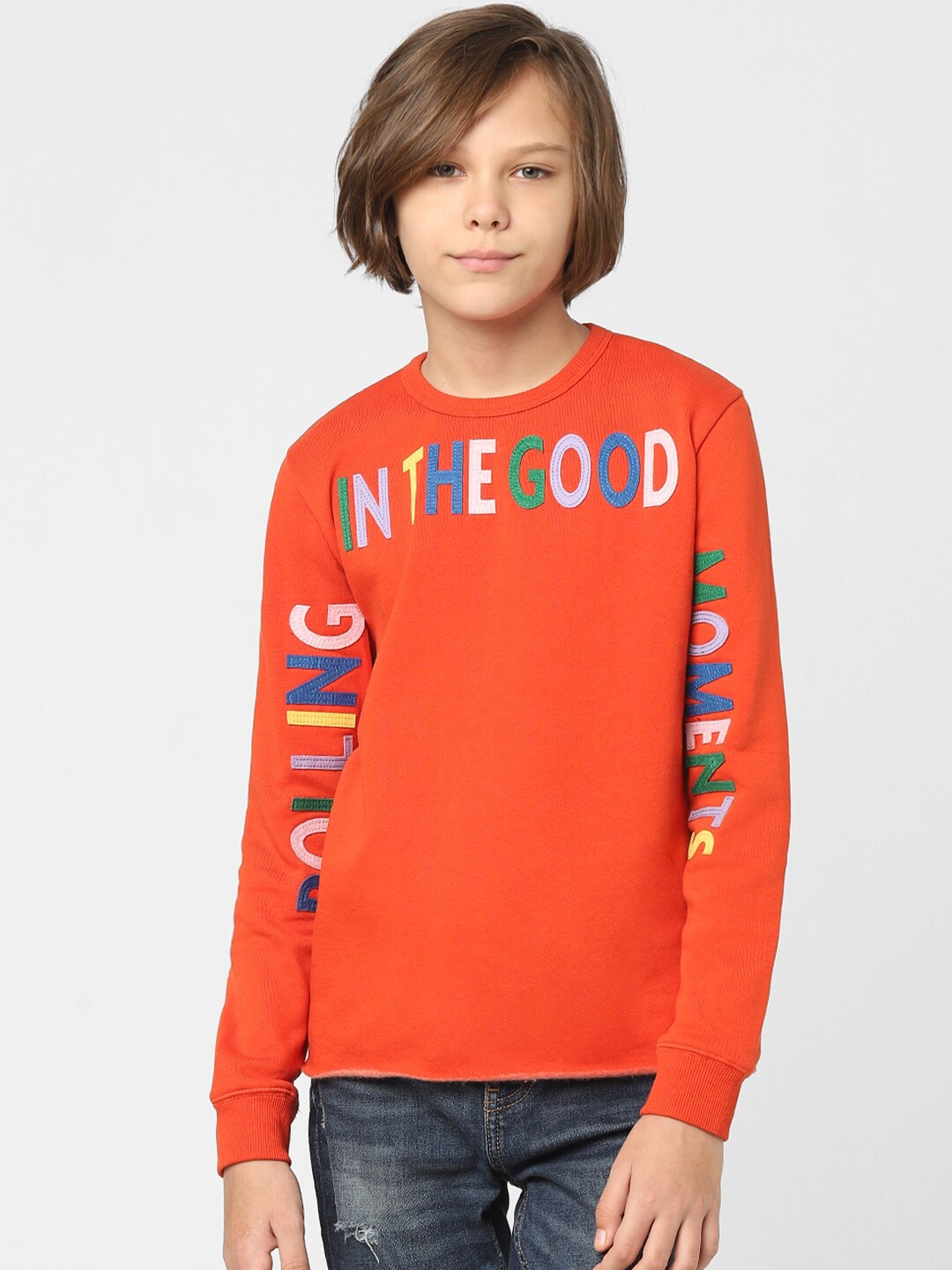 

Jack & Jones Junior Boys Orange Applique Sweatshirt