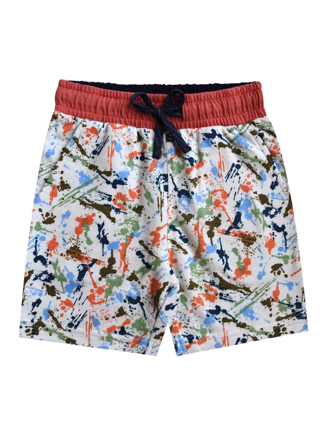 

milou Boys Beige Printed Pure Cotton Shorts