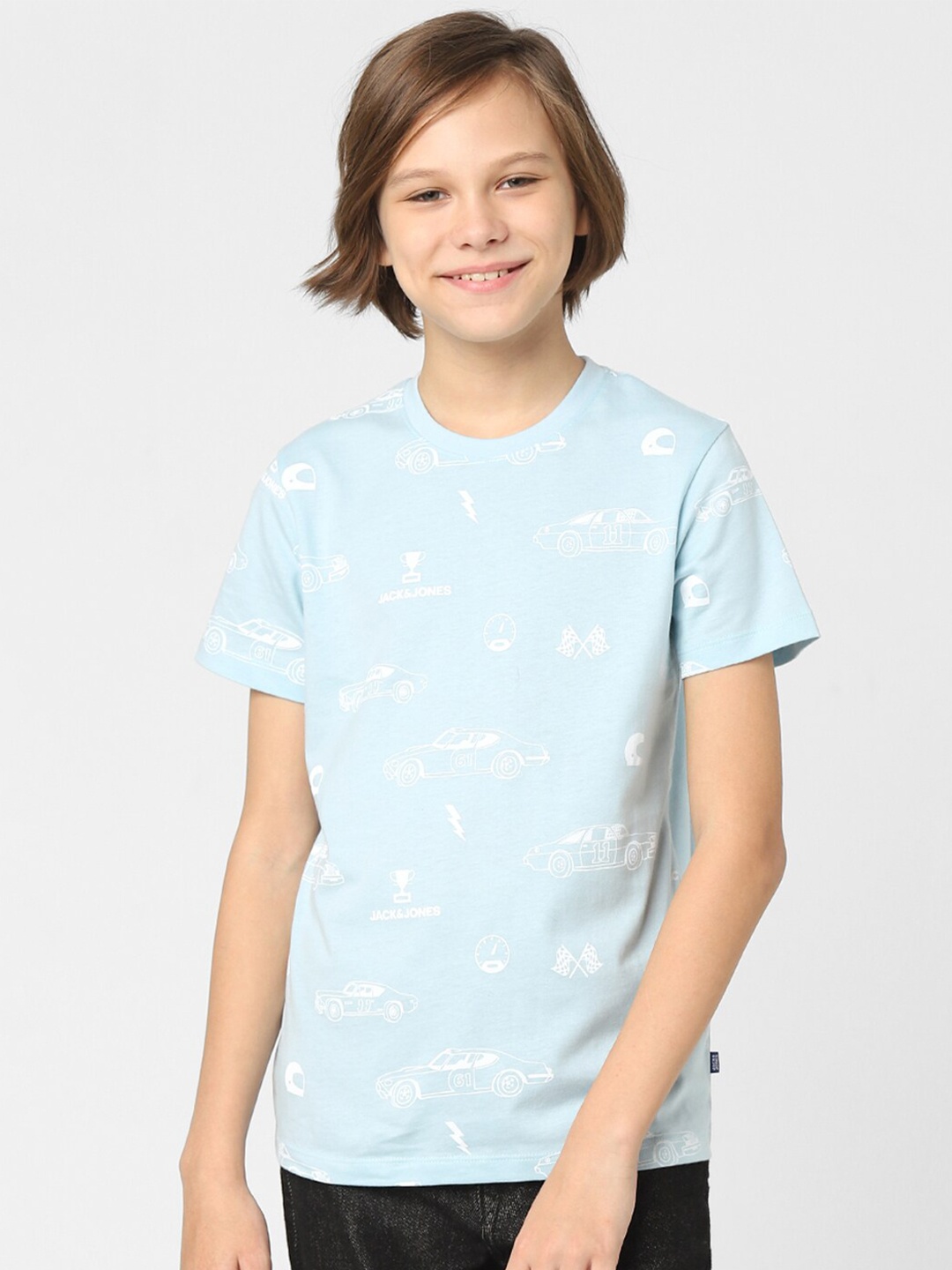 

Jack & Jones Junior Boys Blue Printed T-shirt
