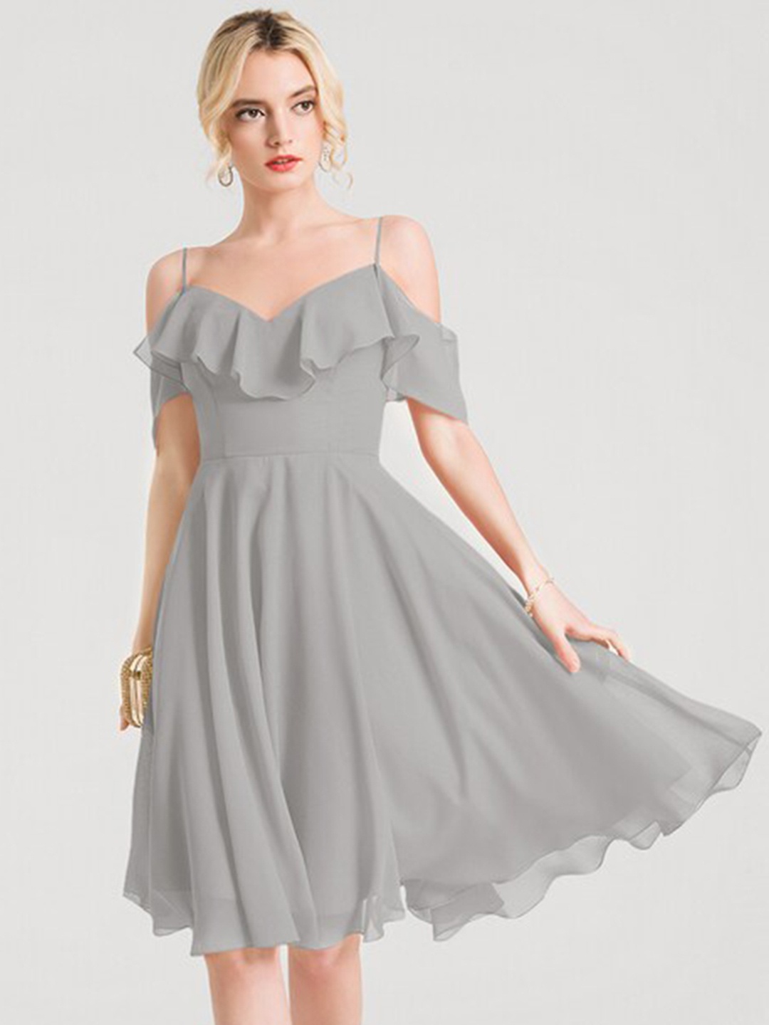 

La Aimee Women Grey Solid Dress