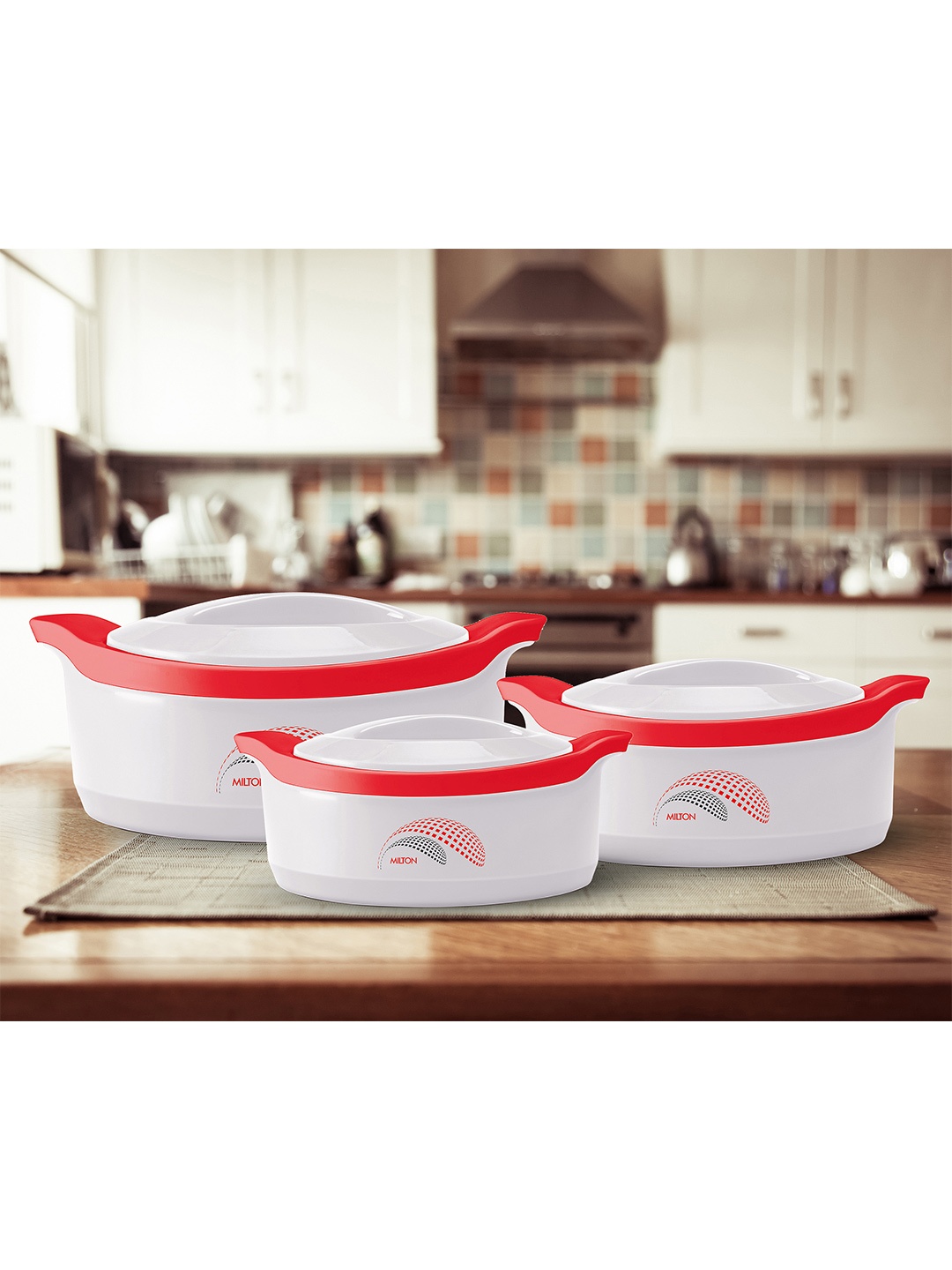 

Milton 3 Pcs White New Marvel Jr Inner Steel Casserole Gift Set 450ML 850ML 1240 ML