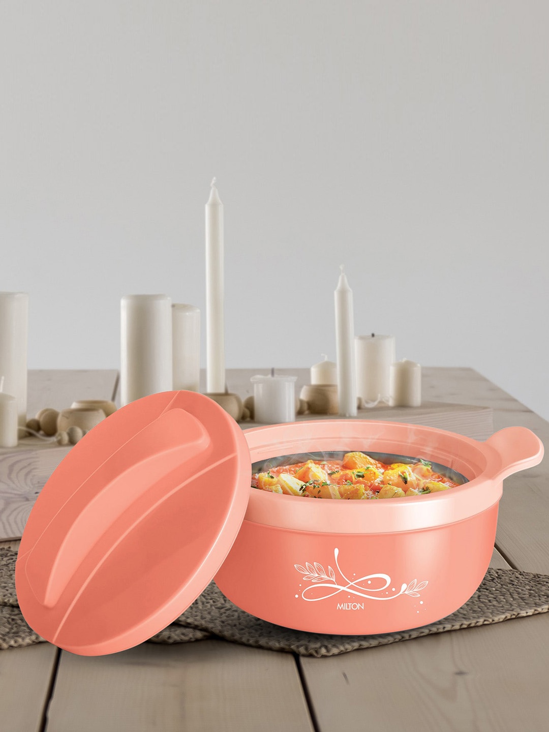 

Milton Pink Crave 1000 Insulated Inner Stainless Steel Casserole 800 ml, Peach