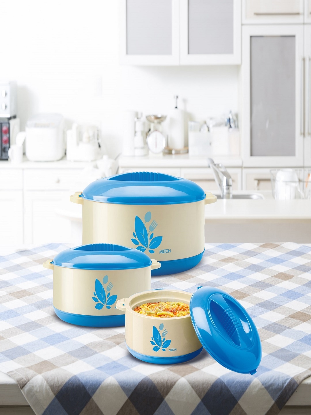 

Milton New Orchid Jr. Blue Of 3 Inner Steel Casserole Gift Set 450 ml 790 ml 1.26 L