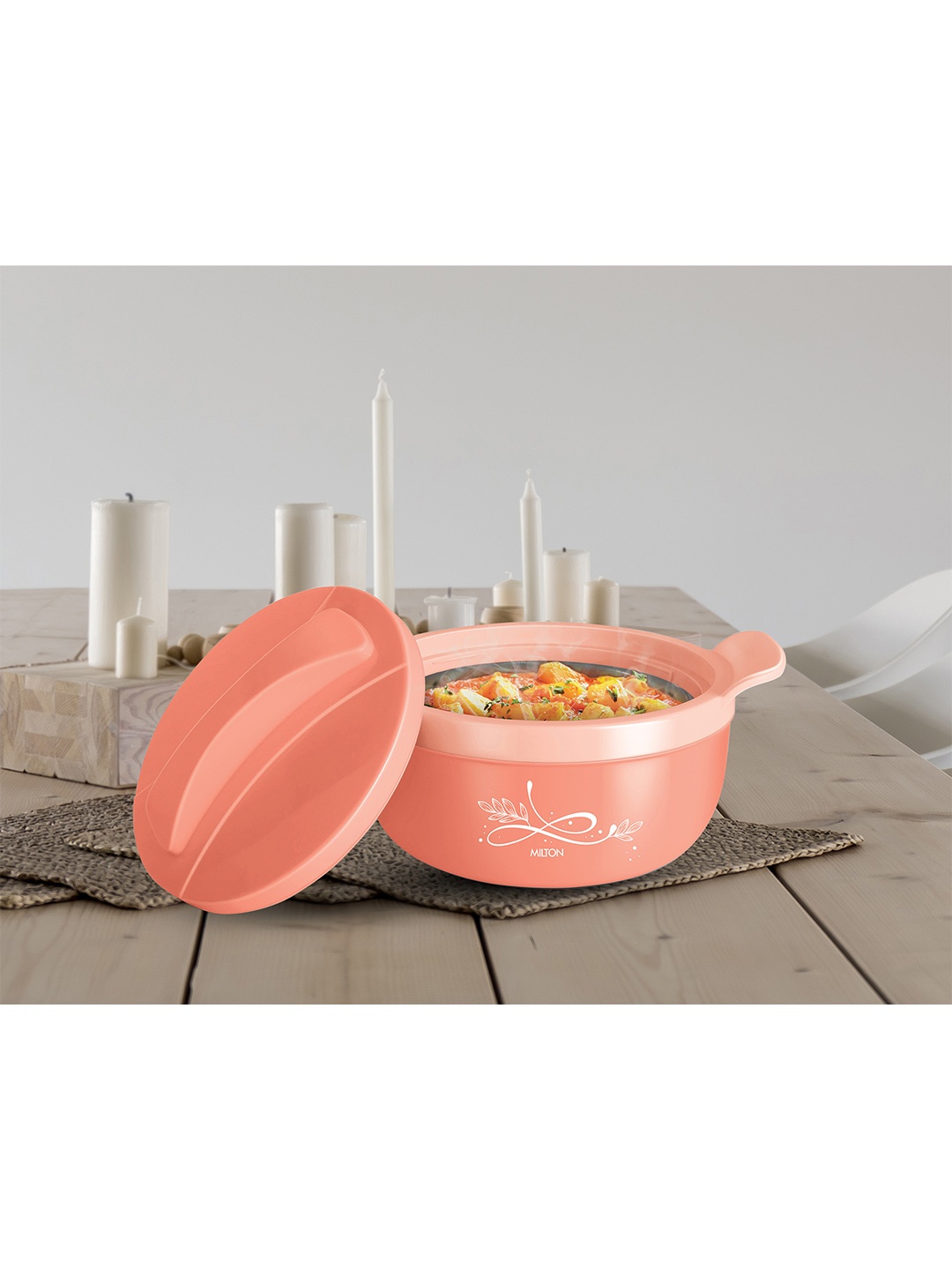 

Milton Crave 1500 Peach Insulated Inner Stainless Steel Casserole-1380 ml