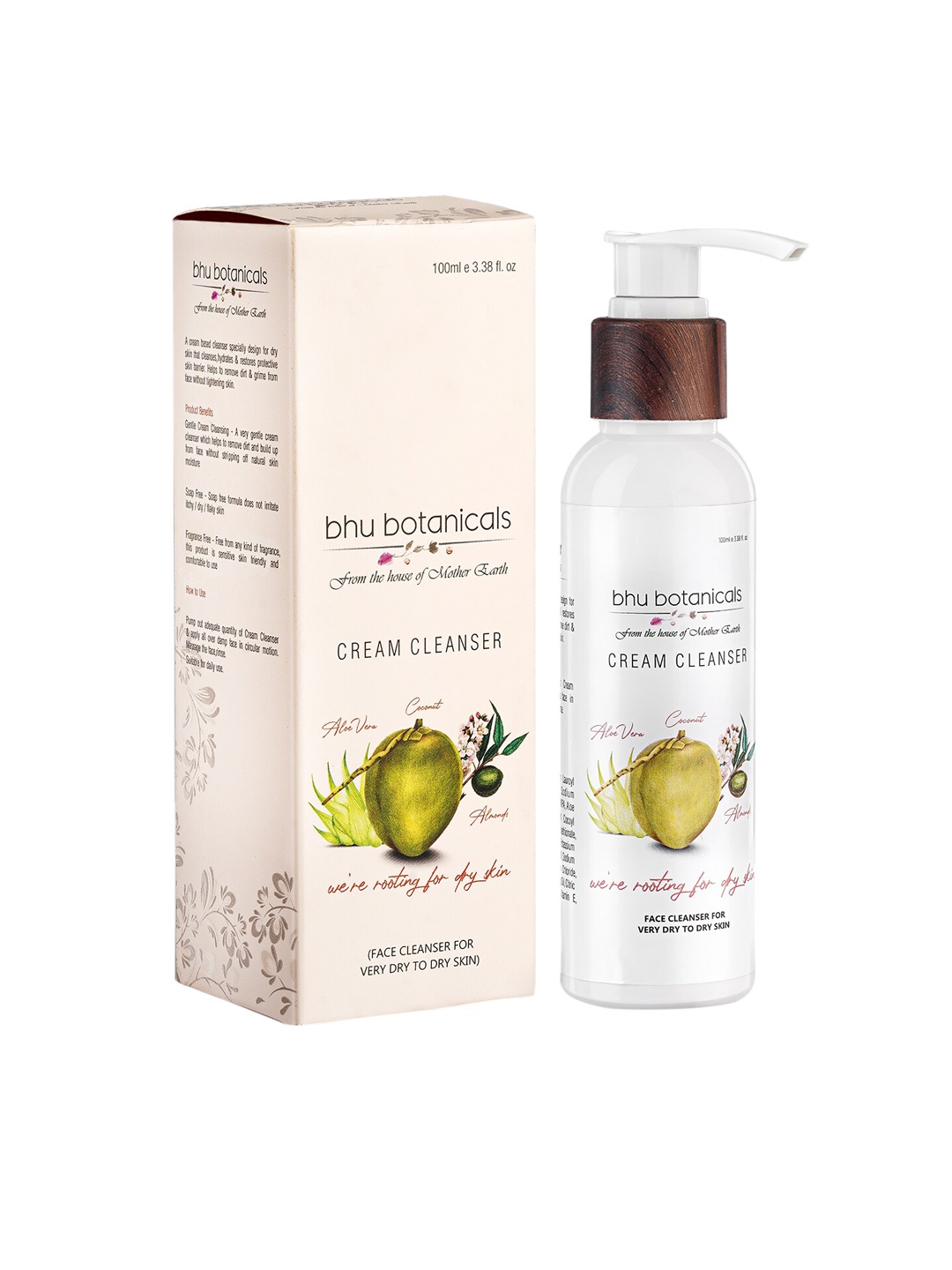 

bhu botanicals Cream Based Face Cleanser for Very Dry to Dry Skin 100ml, White