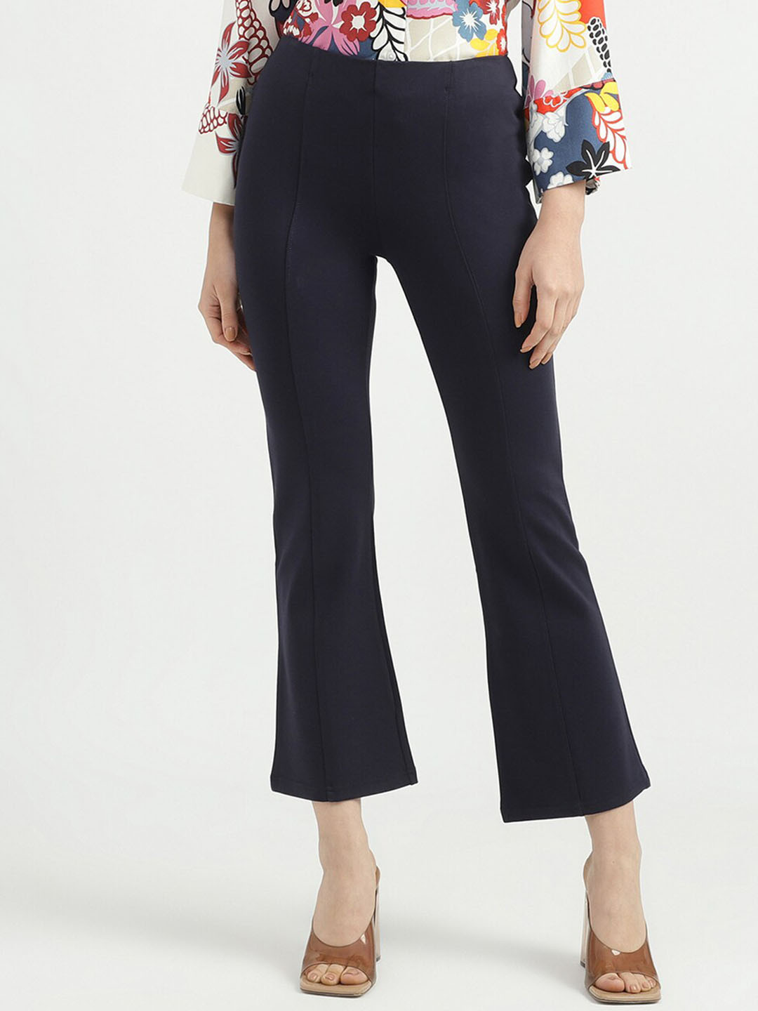 

United Colors of Benetton Women Navy Blue Bootcut Trouser