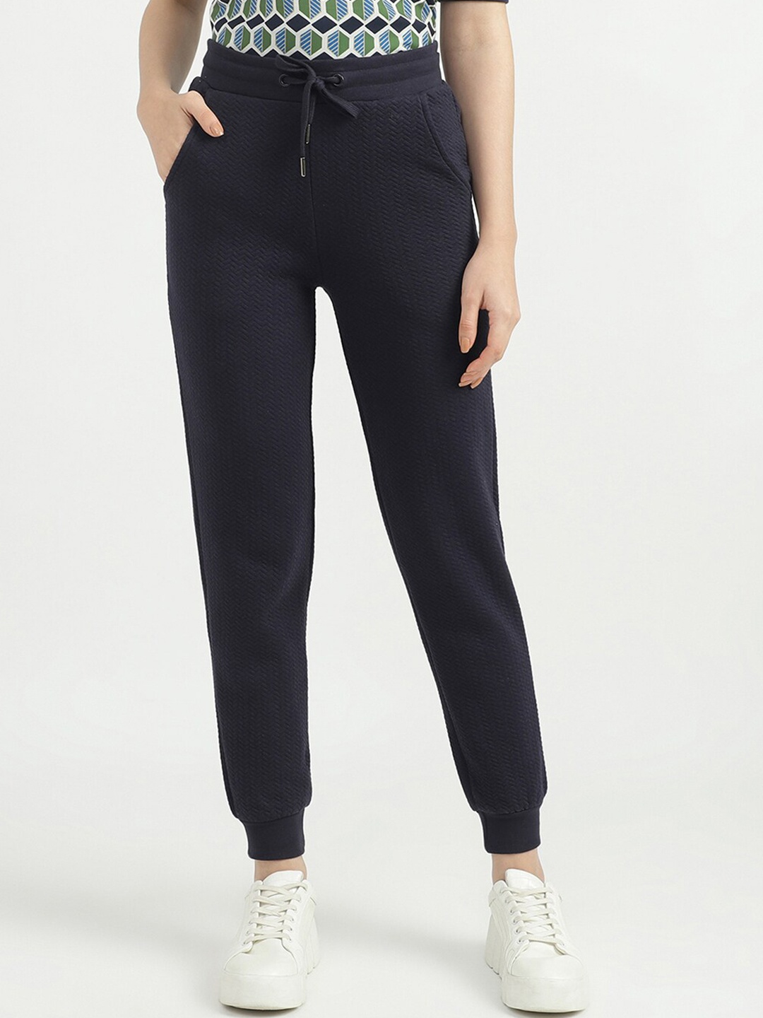

United Colors of Benetton Women Navy Blue Solid Jogger