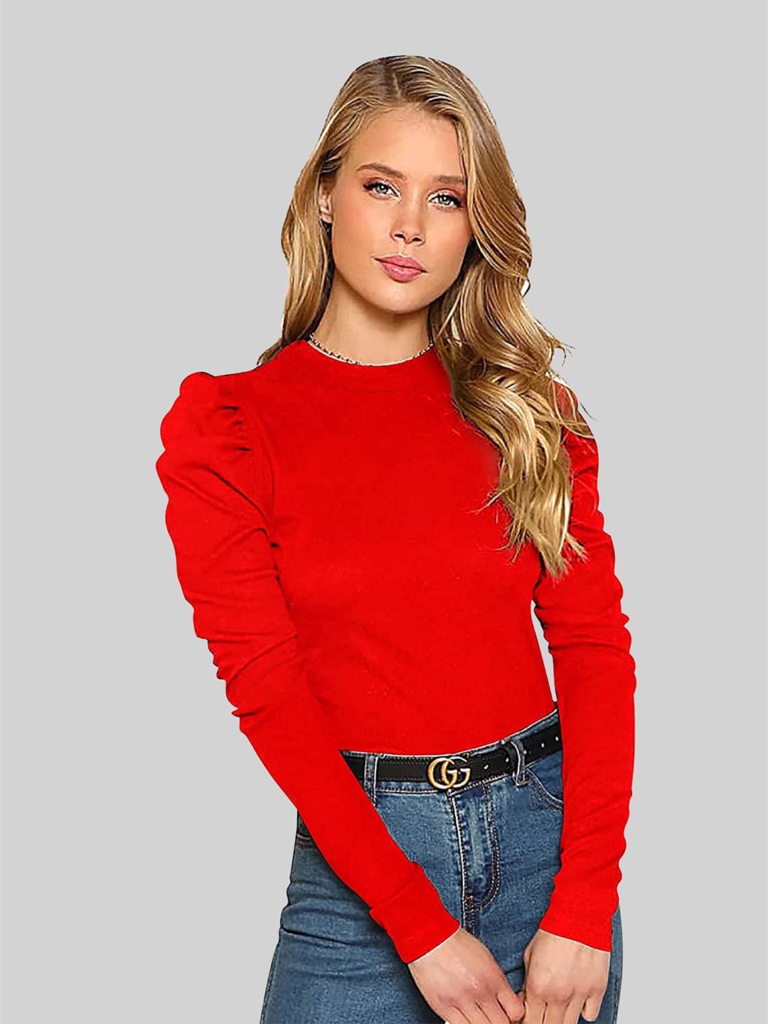 

LONDON BELLY Women Red Solid Top