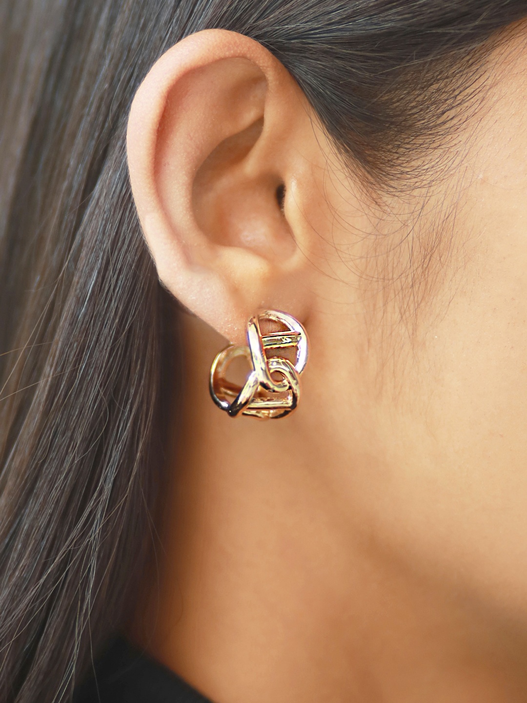 

Ayesha Women Gold-Toned Contemporary Studs Earrings