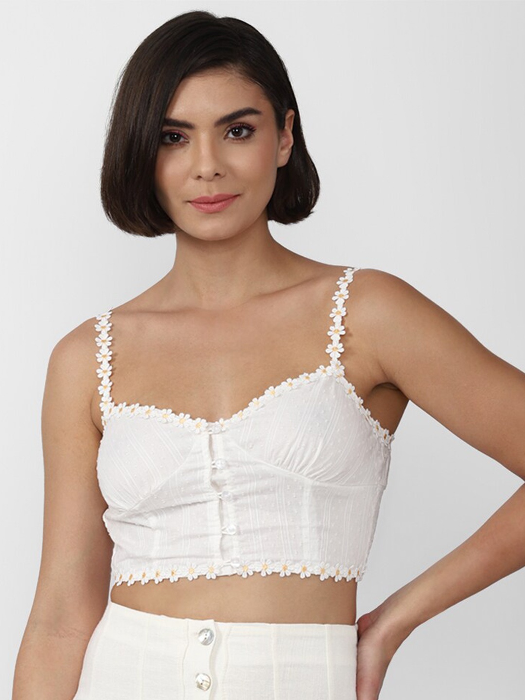 

FOREVER 21 White Bralette Crop Top