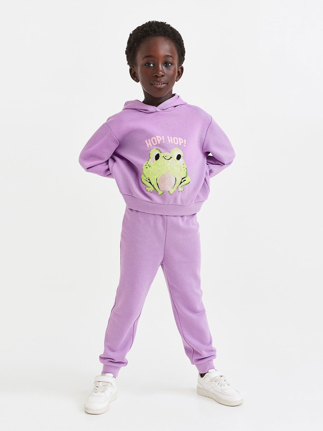 

H&M Girls Printed 2-Piece Sweatshirt Set, Purple