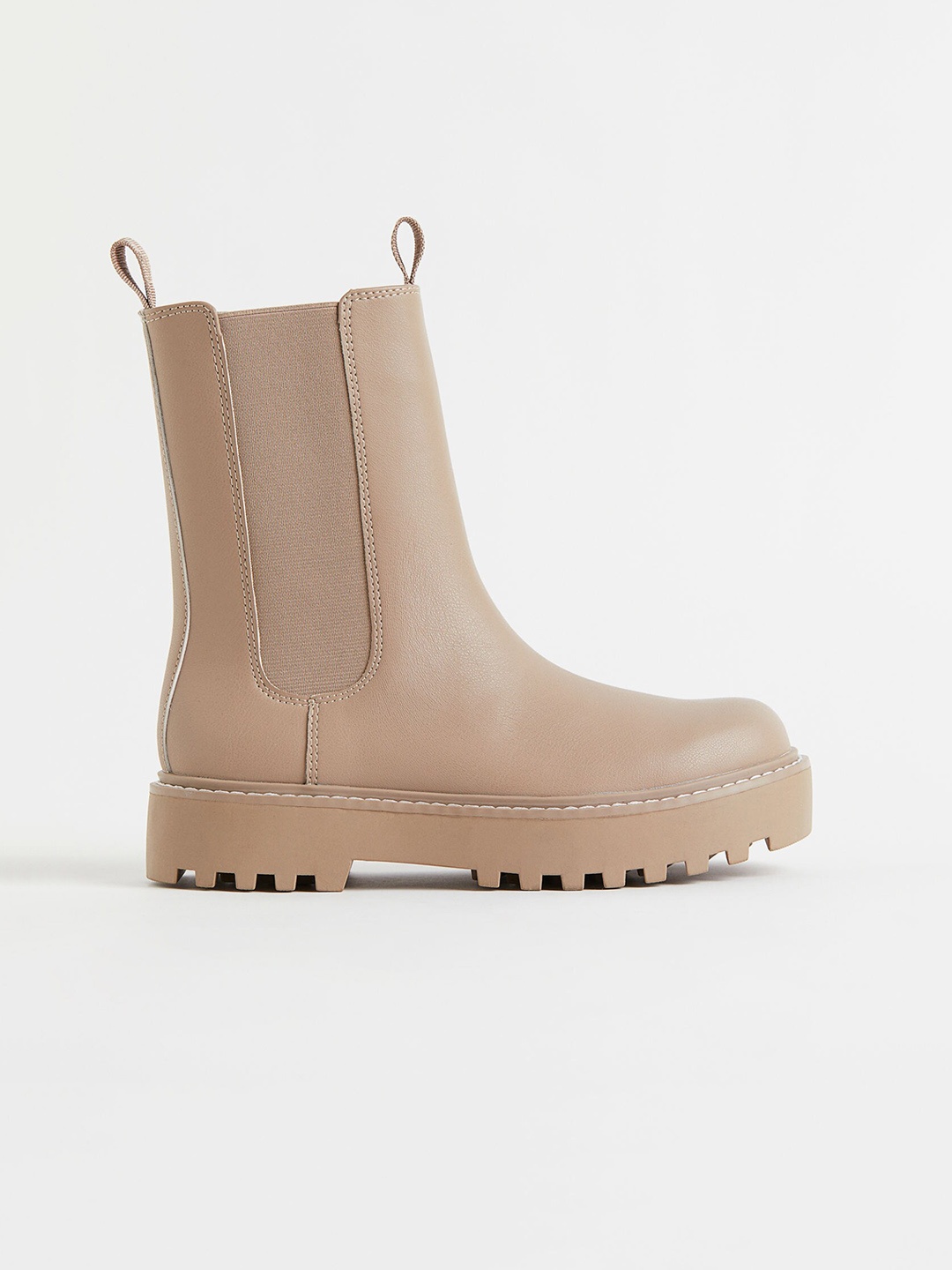 

H&M Girls Beige Solid Mid Top Chelsea Boots