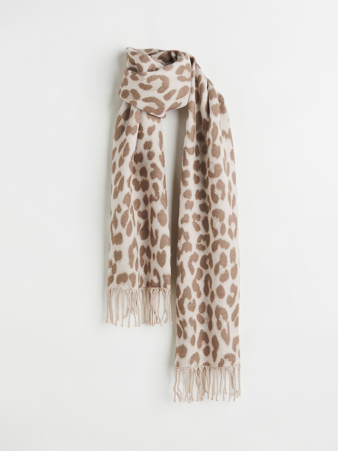 

H&M Women Beige Jacquard-Weave Scarf