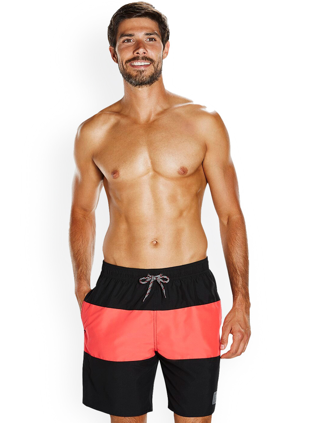 

Speedo Men Black Colour-Blocked Swim Shorts