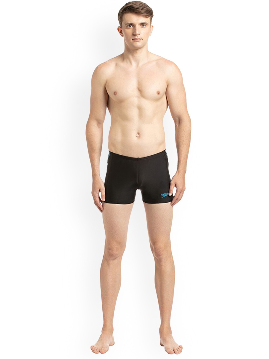 

Speedo Men Black Solid Swim Bottoms
