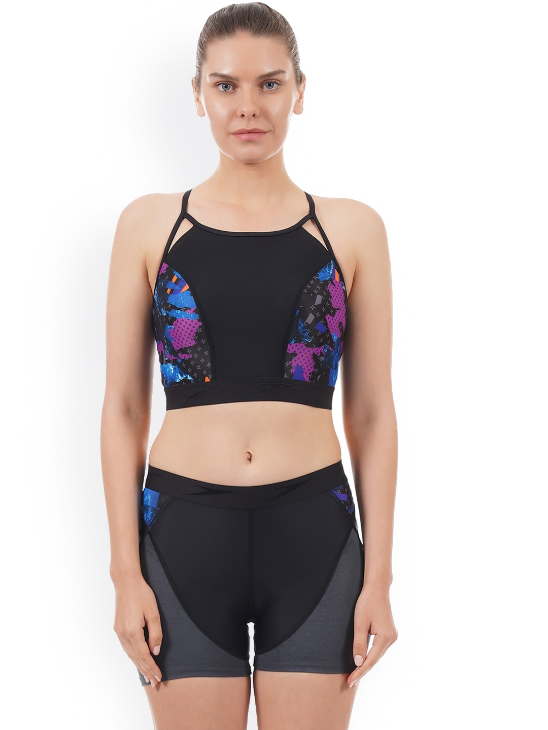 

Speedo Women Black Graphic-Printed Swim Bottoms