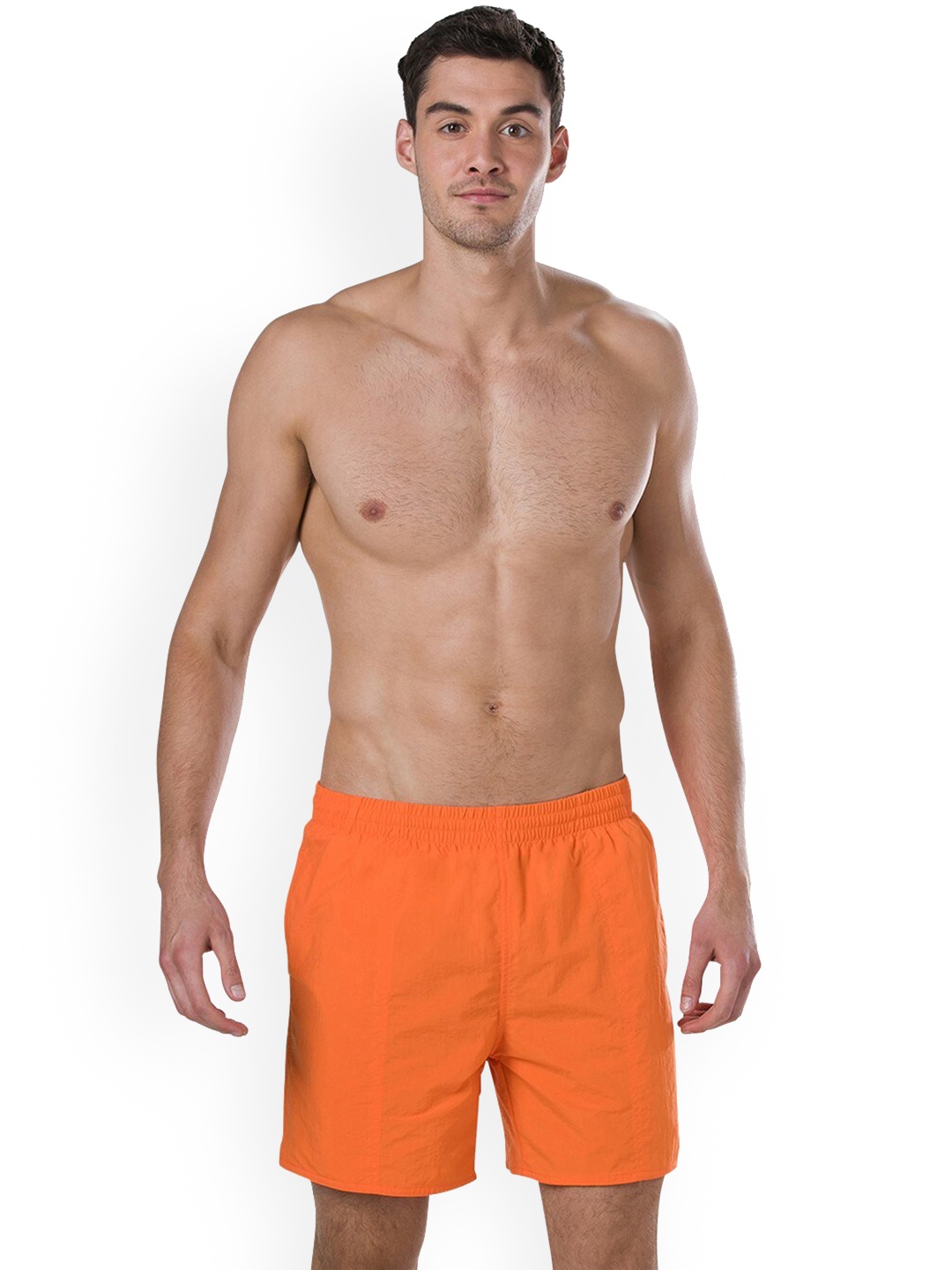 

Speedo Men Orange Solid Swim Shorts