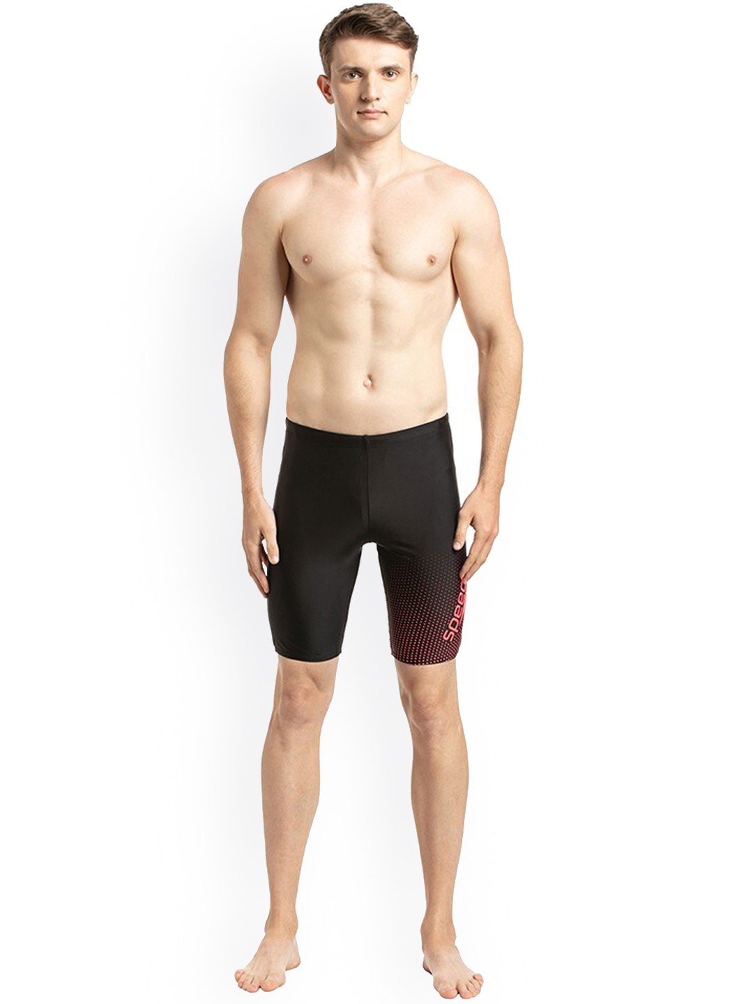 

Speedo Men Black Brand Logo Printed Swim Bottoms