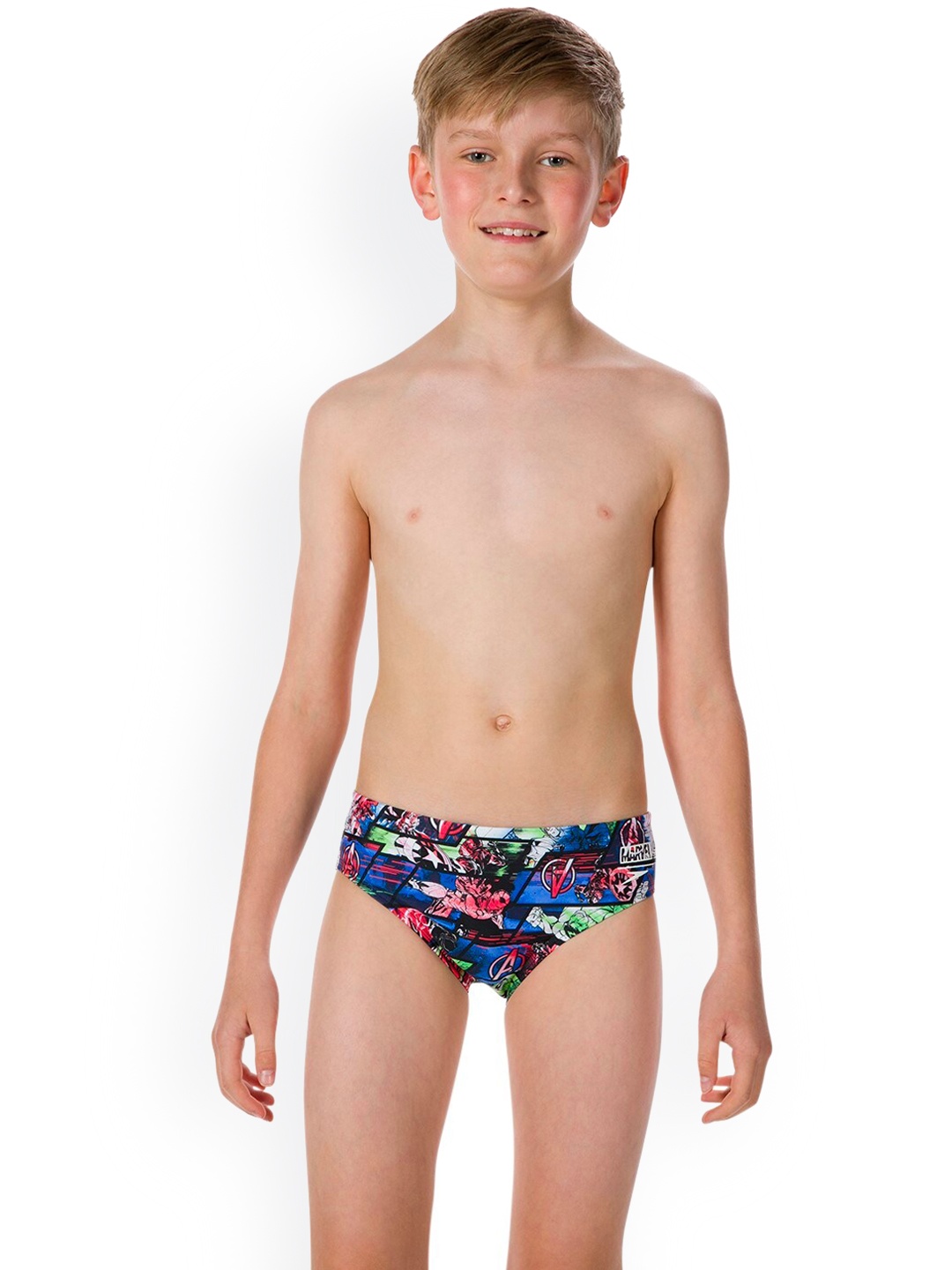 

Speedo Boys Black Marvel Avengers Printed Swim Brief