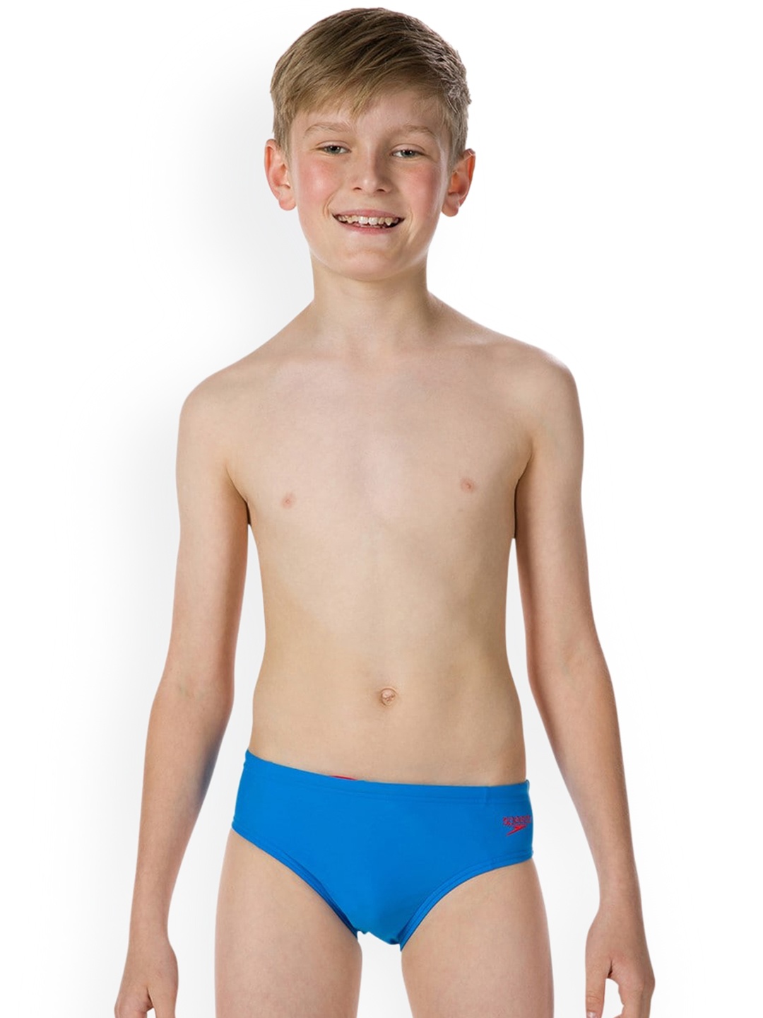 

Speedo Boys Blue Solid Essential Logo Swim Brief 805533C766