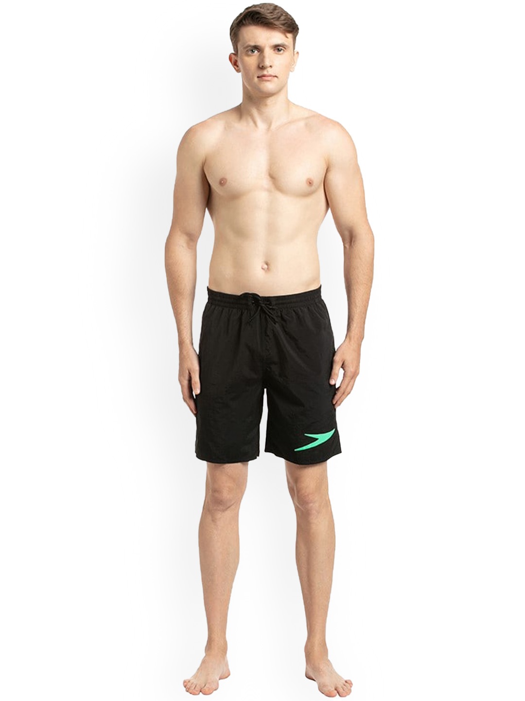 

Speedo Men Black Solid Swim Shorts