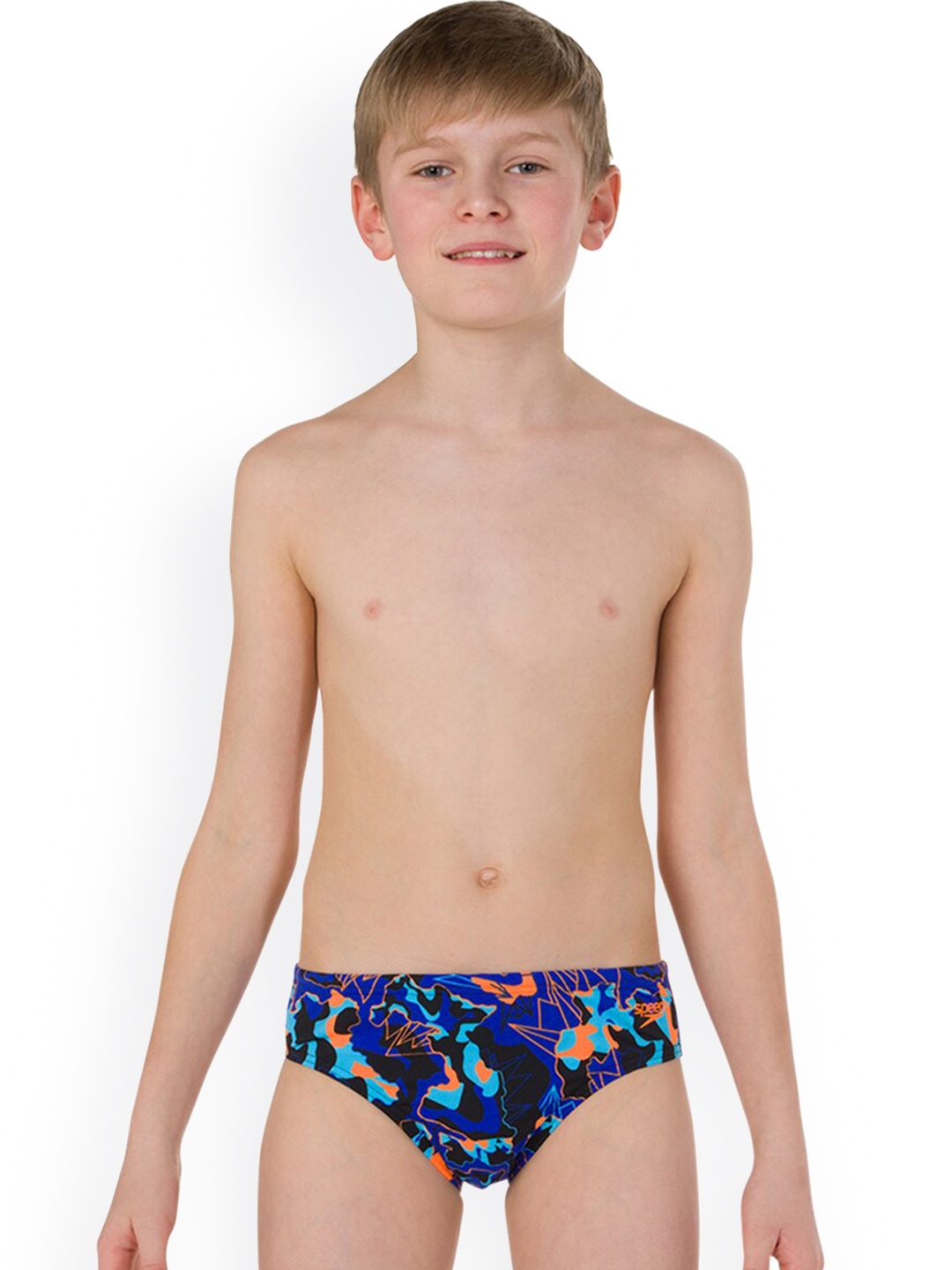 

Speedo Boys Black Printed Swim Brief 804285C568