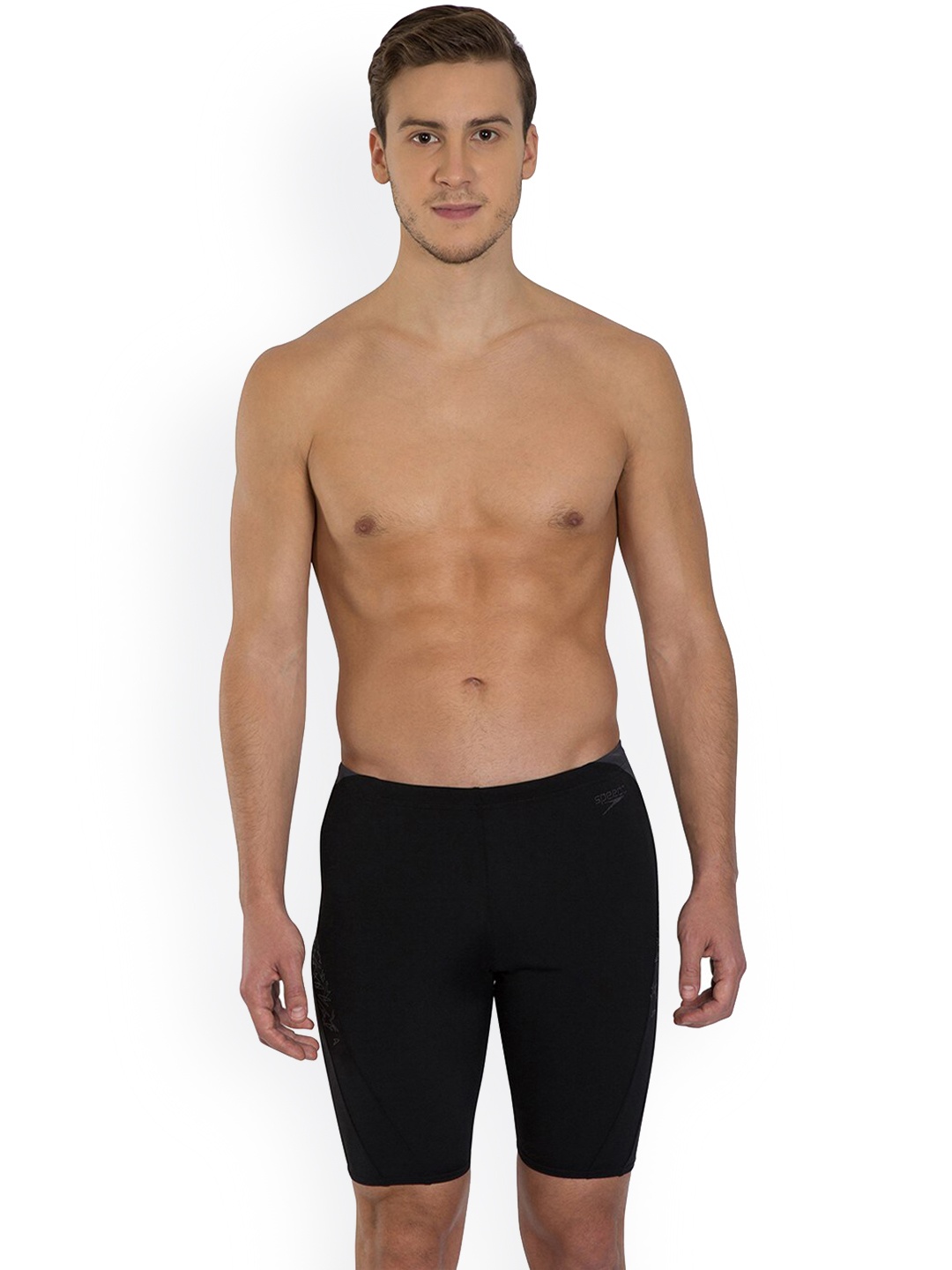 

Speedo Men Plus Size Black Solid Swim Bottoms