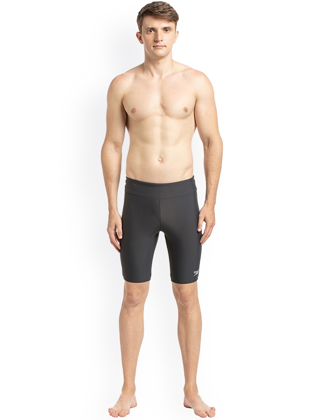 

Speedo Men Grey Solid Swim Shorts