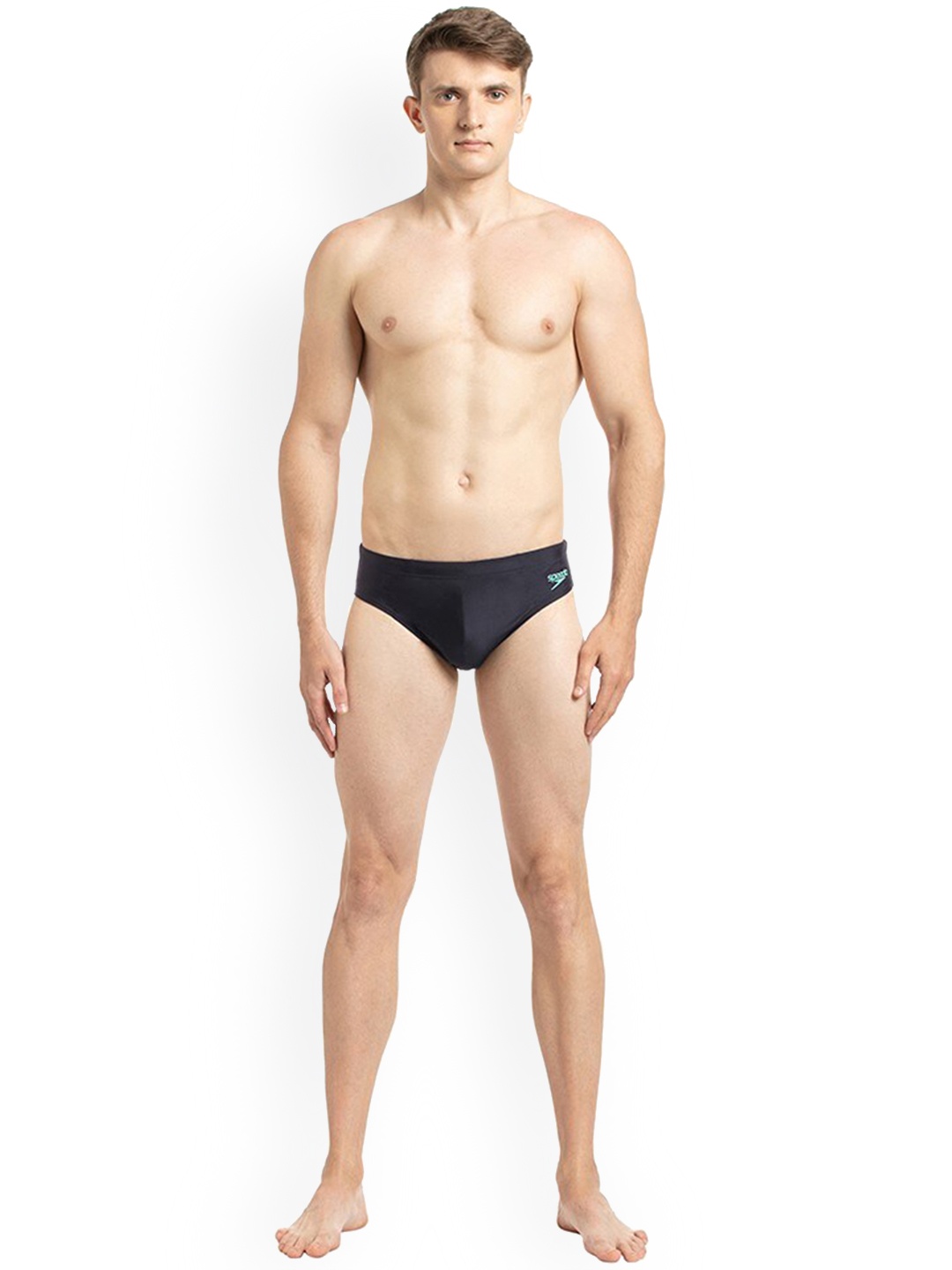 

Speedo Men Navy Blue Solid Swim Briefs 808422P048