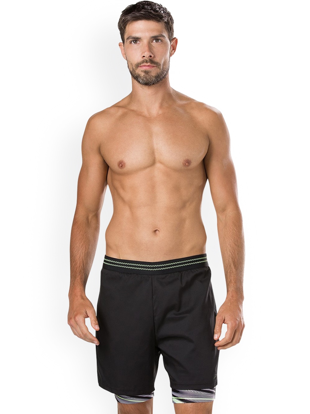 

Speedo Men Black Solid Swim Shorts