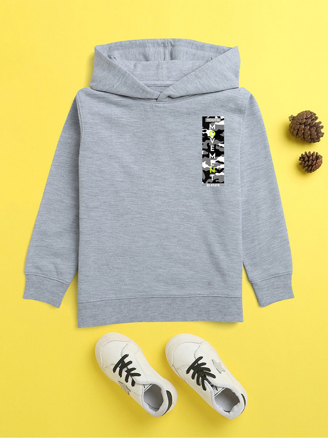 

NUSYL Unisex Kids Printed Hooded Fleece Sweatshirt, Na